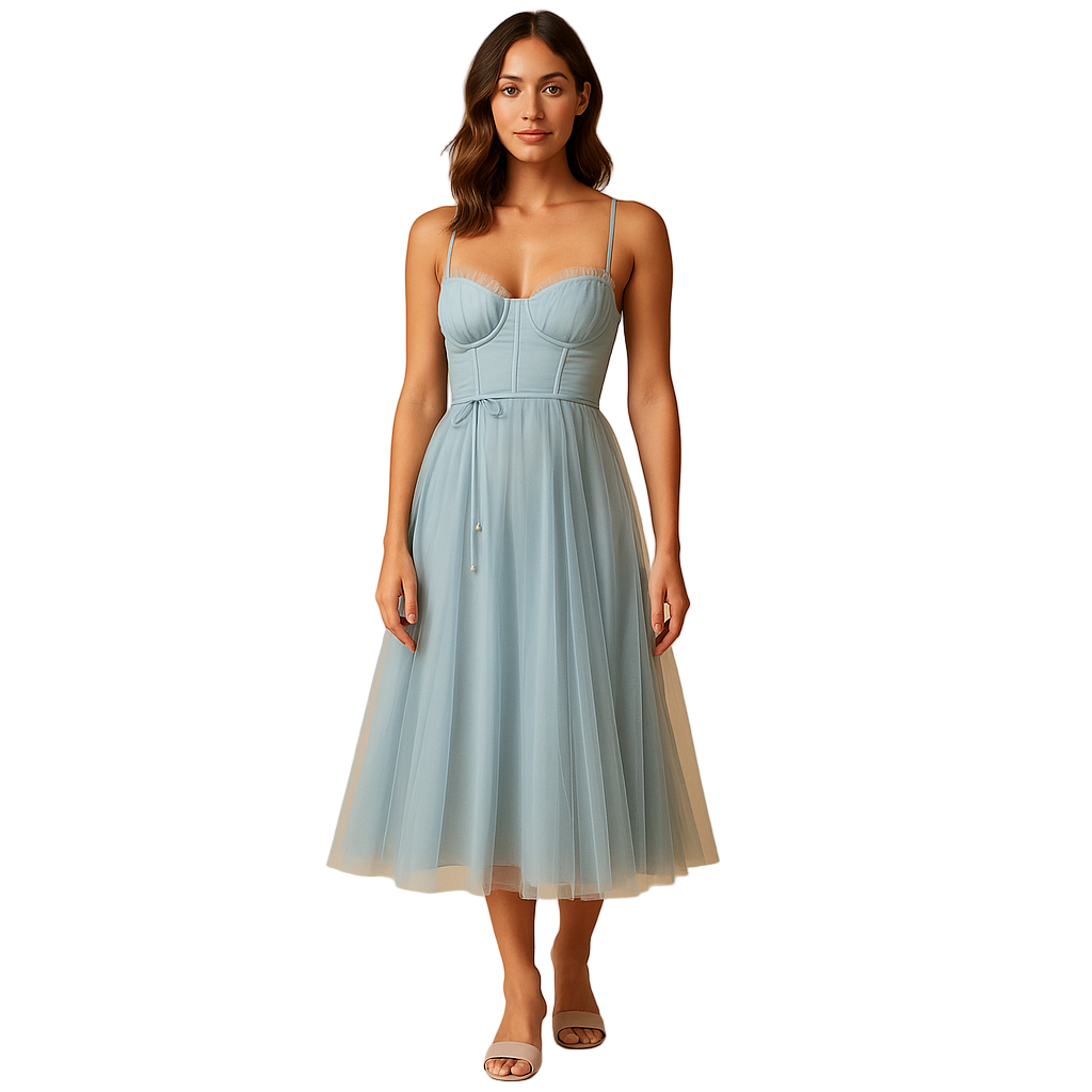 Women's Sleeveless Chiffon Maxi Dress | Tulle Overlay Formal Gown | Amara