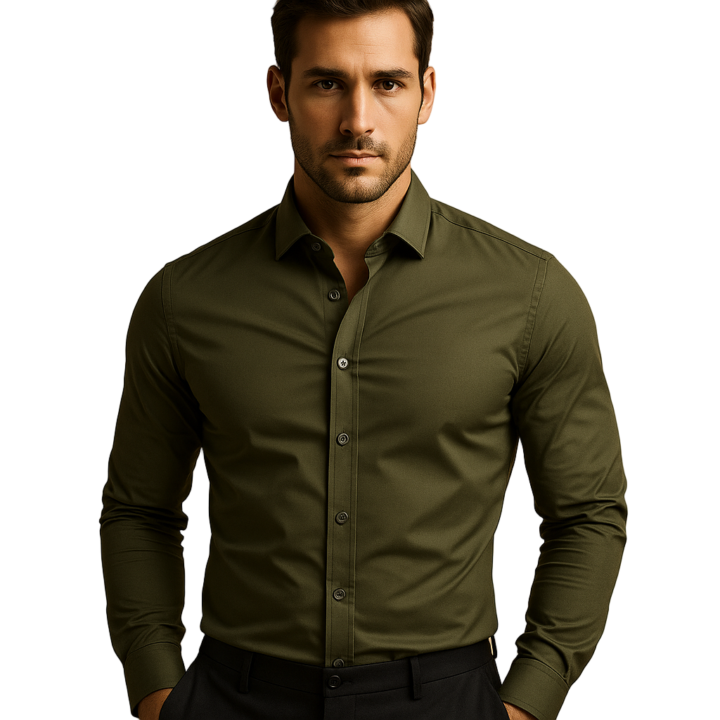 Men's Slim Fit Cotton Shirt | Breathable Tailored Office Wear | Nathan