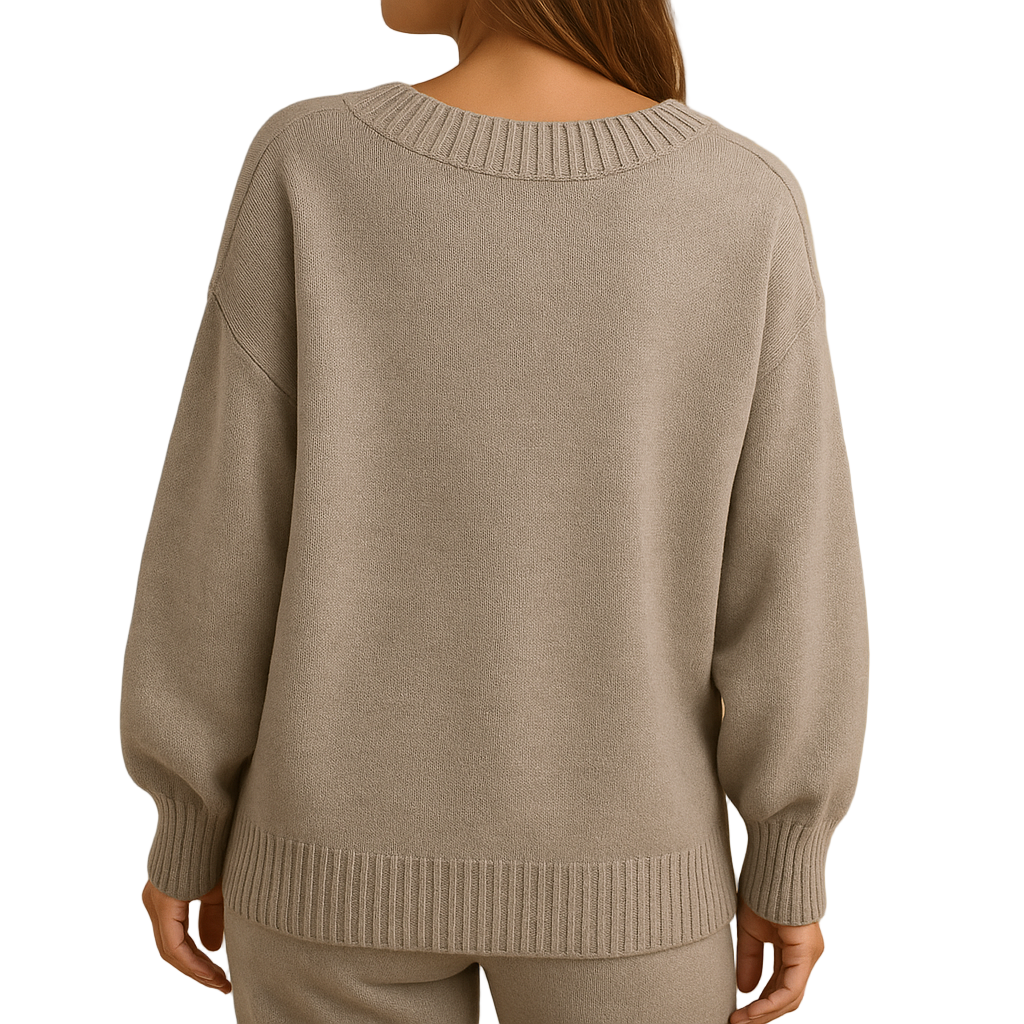 Women's Soft Knit V-Neck Sweater | Breathable Everyday Knit | Alina