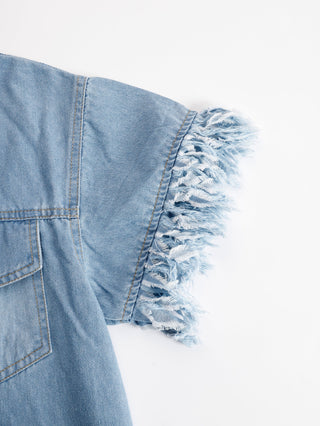 Sienna Vintage Tassel Denim Shirt Dress | Mini