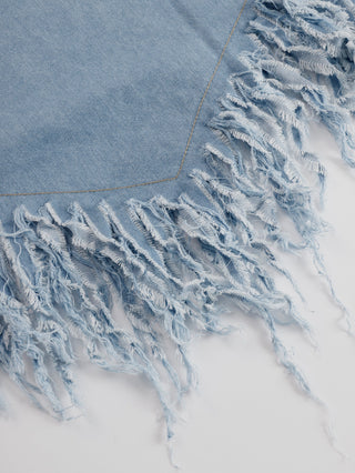 Sienna Vintage Tassel Denim Shirt Dress | Mini