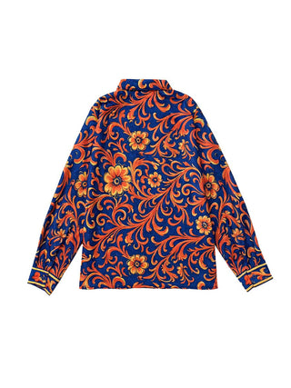 Floral Buttoned Lapel Blouse | Arlena