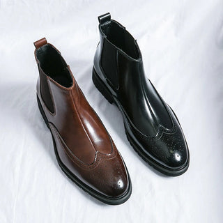 Alden Genuine Leather Chelsea Boots | Timeless Brogue Detail
