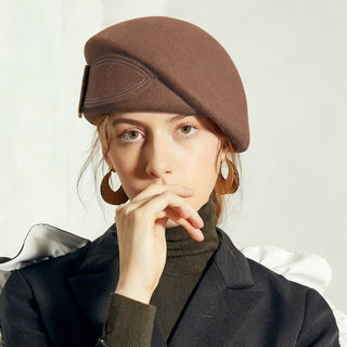 Classic Buckle Detail Winter Beret | Elowyn