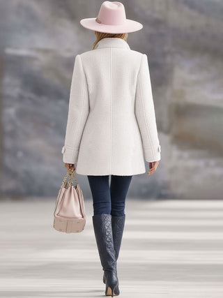 Casual Vintage Pink Polar Fleece Zip-Up Jacket | Elara