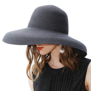 Black Wide Brim Summer Straw Hat | Solara