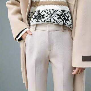 Torino Classic High-Waist Wool Blend Trousers | Elvara