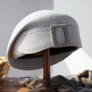 Classic Buckle Detail Winter Beret | Elowyn