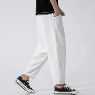 Drake Relaxed Cotton-Linen Drawstring Pants | LS