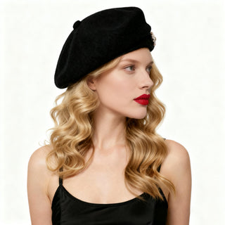 Rhinestone Accent Felt Beret | Mirelle