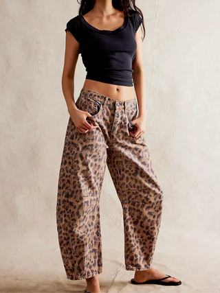 Everly Barrel-Leg Ankle Denim Pants