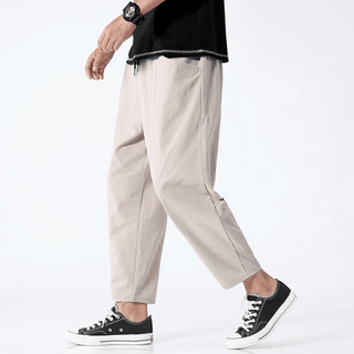 Drake Relaxed Cotton-Linen Drawstring Pants | LS