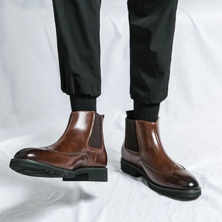 Alden Genuine Leather Chelsea Boots | Timeless Brogue Detail