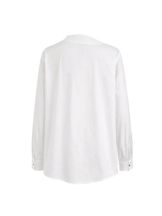 Long Sleeve Asymmetric Buttoned Split-Front Blouse | Elara