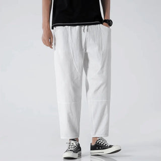 Drake Relaxed Cotton-Linen Drawstring Pants | LS