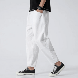 Drake Relaxed Cotton-Linen Drawstring Pants | LS