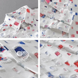 Frayed Detail Button Shirt – Contemporary Relaxed Silhouette | Alessandro