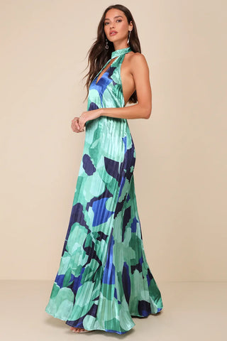 Printed Plissé Maxi Tent Dress | Mireya
