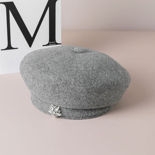 Rhinestone Accent Felt Beret | Mirelle