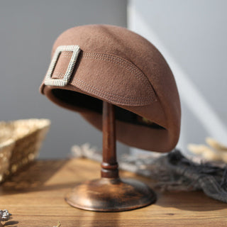 Classic Buckle Detail Winter Beret | Elowyn