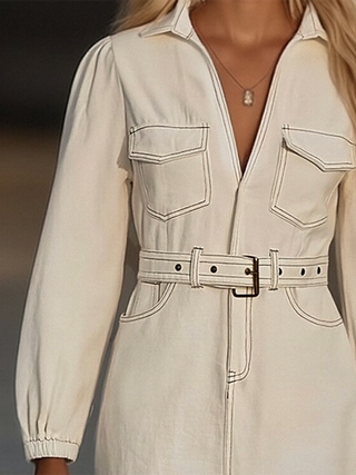 Retro Tassel Spliced Denim Mini Dress | Lucy