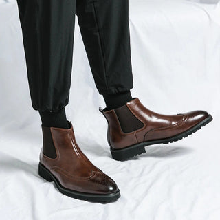 Alden Genuine Leather Chelsea Boots | Timeless Brogue Detail