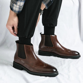 Alden Genuine Leather Chelsea Boots | Timeless Brogue Detail