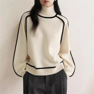 Turtleneck Knit Sweater – Refined Contemporary Silhouette | Alizée