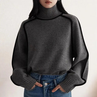 Turtleneck Knit Sweater – Refined Contemporary Silhouette | Alizée