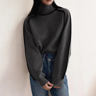 Turtleneck Knit Sweater – Refined Contemporary Silhouette | Alizée