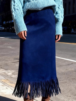 Tassel H-Line Midi Skirt for Women | Elara