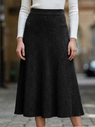 High-waisted knitted midi skirt for women | Celeste