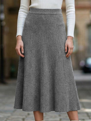 High-waisted knitted midi skirt for women | Celeste