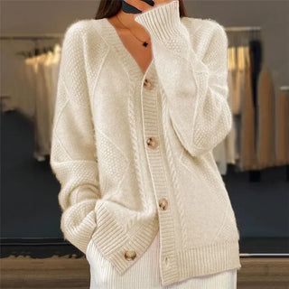 Lena Women’s Cashmere Cardigan – Soft Button-Front Knit with Elegant Long Sleeves