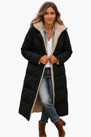 Quilted Fleece-Lined Full-Length Puffer Coat | Marovelle