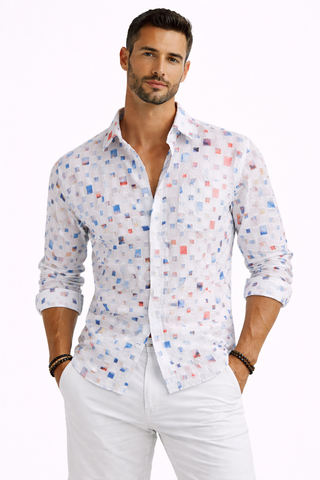 Frayed Detail Button Shirt – Contemporary Relaxed Silhouette | Alessandro