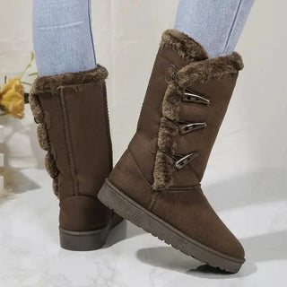 Classic Plush Mid-Calf Snow Boots | Elvoria