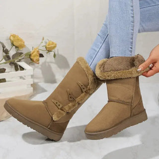 Classic Plush Mid-Calf Snow Boots | Elvoria