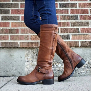 Classic Round Toe Knee-High Boots | Valerique