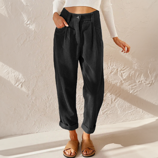 Lisette High-Waisted Corduroy Trousers – Wide-Leg Relaxed Fit