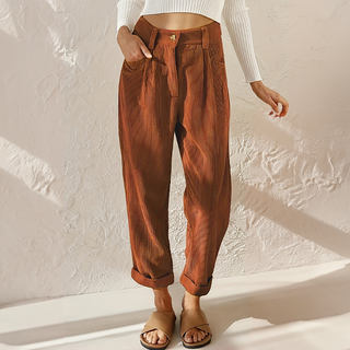 Lisette High-Waisted Corduroy Trousers – Wide-Leg Relaxed Fit