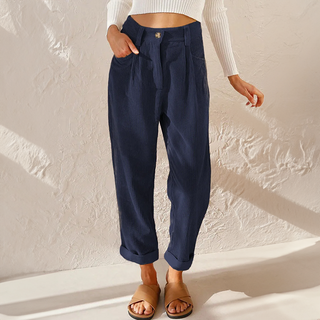 Lisette High-Waisted Corduroy Trousers – Wide-Leg Relaxed Fit