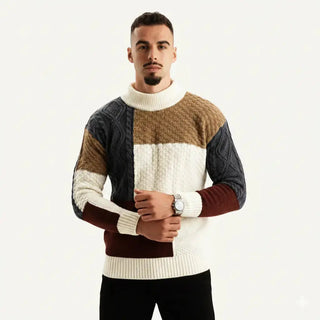 Patchwork Crewneck Sweater – Contemporary Relaxed Silhouette | Apollo