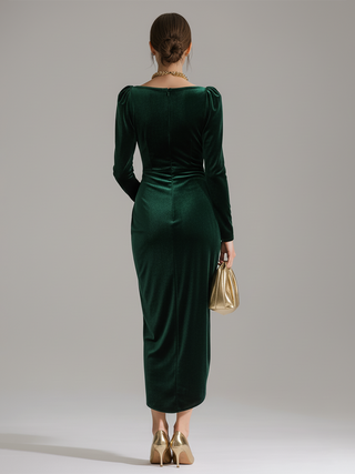 Elegant Velvet Midi Dress | Valentina