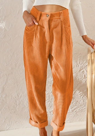 Lisette High-Waisted Corduroy Trousers – Wide-Leg Relaxed Fit