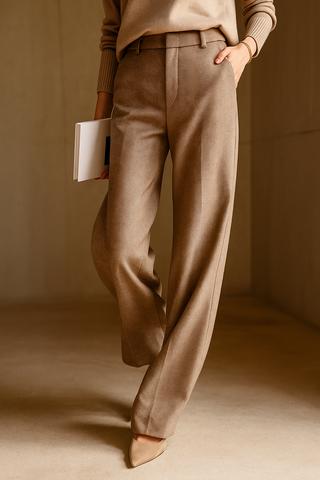Torino Classic High-Waist Wool Blend Trousers | Elvara