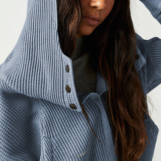 Cropped waffle zip hoodie for women | Ardyn