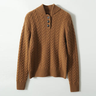 Arden Cable-Knit Button-Up Sweater