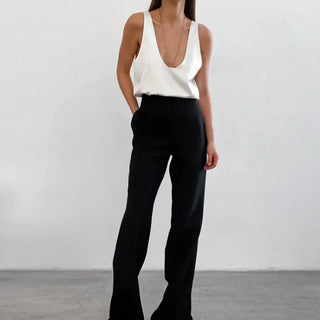 Deep drape satin tank top for women | Selene