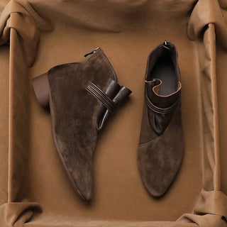 Pointed-toe low heel ankle boots for women | Calista